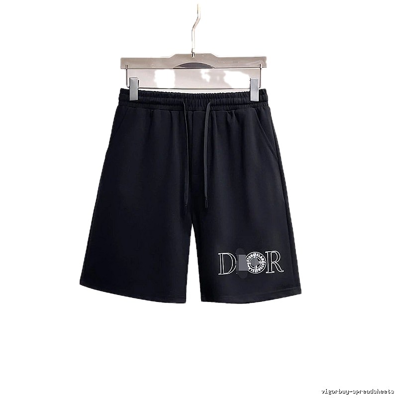 Dior Letter Print Trendy Style Black Casual Shorts