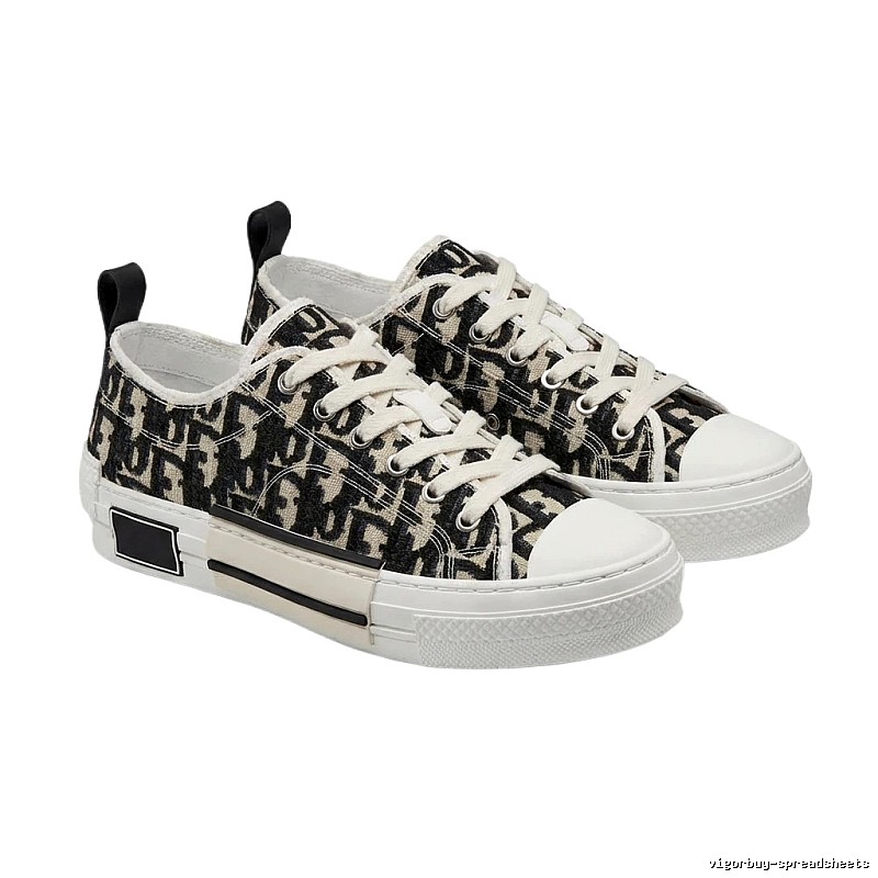 Dior monogram style black and white canvas shoes