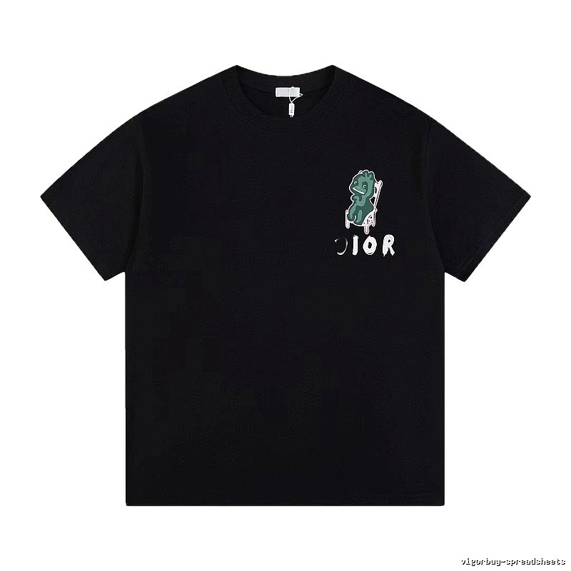 Dior Monster Print Trendy Black Short-sleeve T-shirt