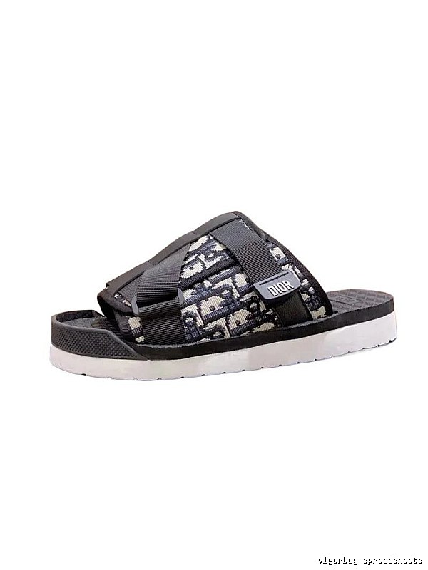 Dior Vintage Monogram Black and White Slide Sandals