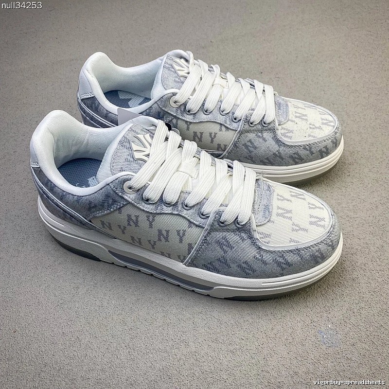 DKNY White and Gray Monogram Sneakers, Two-Tone Upper