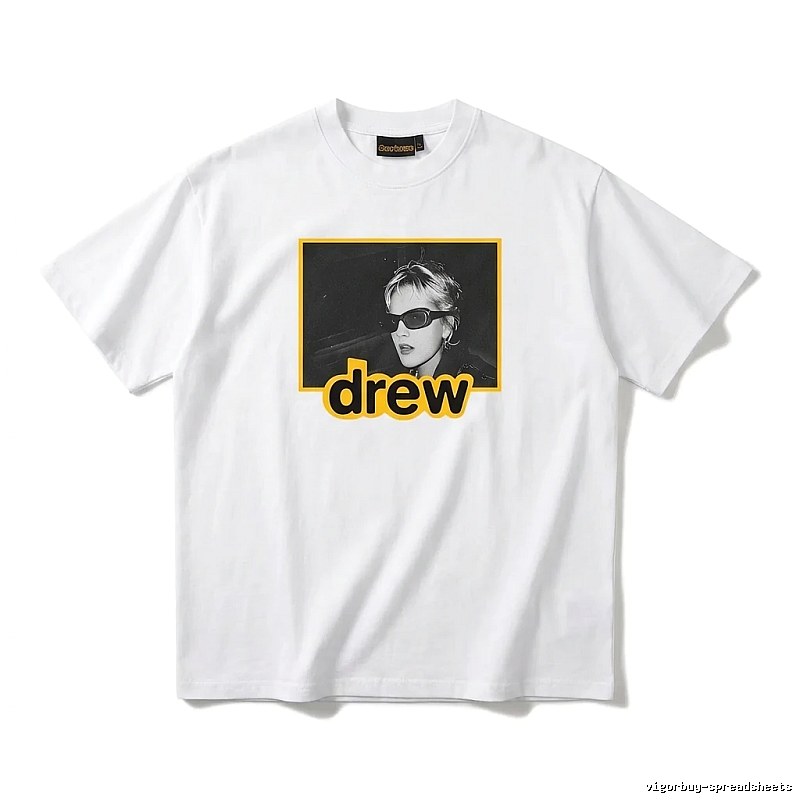DREW Portrait Print White T-shirt