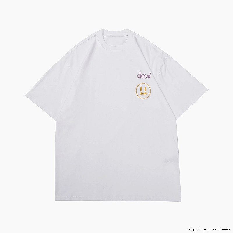 DREW Smiley Embroidered Street Style White T-Shirt