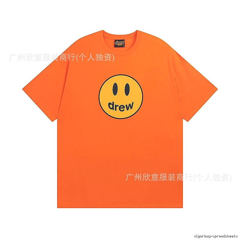 DREW Smiley Series Street Style Orange Short Sleeve T-shirt