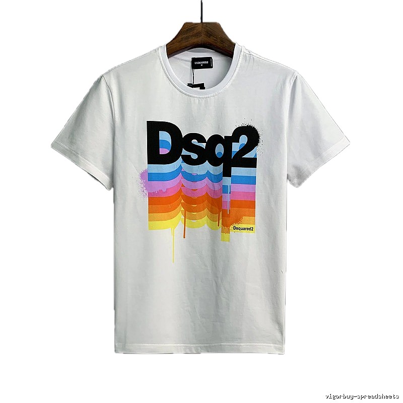 DSQ2 Gradient Print Street Style White T-Shirt