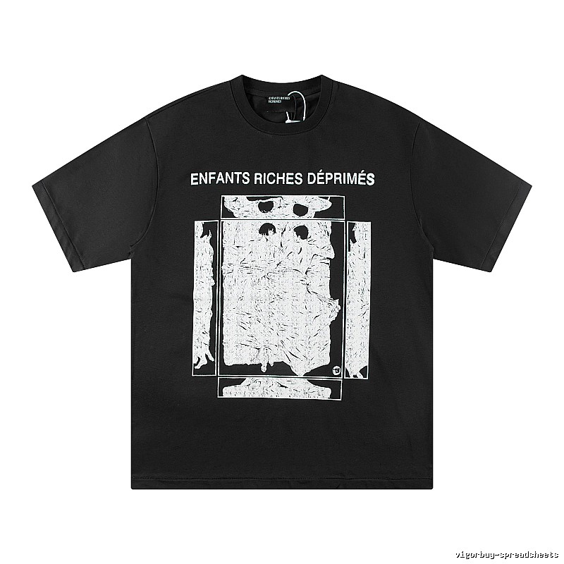 ERD Portrait Print Dark Style Black T-shirt