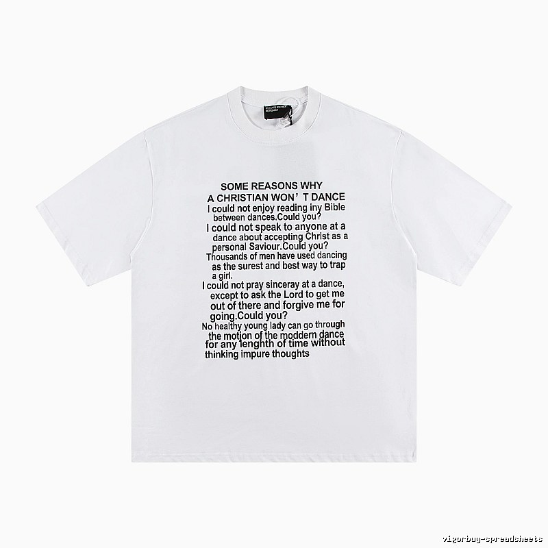 ERD Slogan Print Street Style White T-Shirt