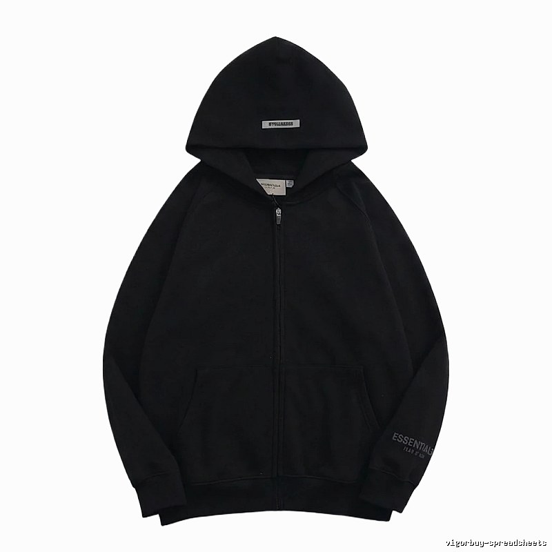 ESSENTIALS minimalist style black hoodie