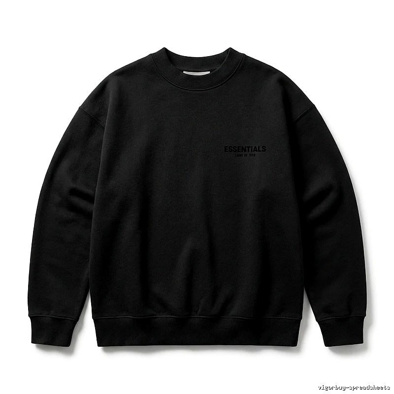 ESSENTIALS minimalist style black sweatshirt