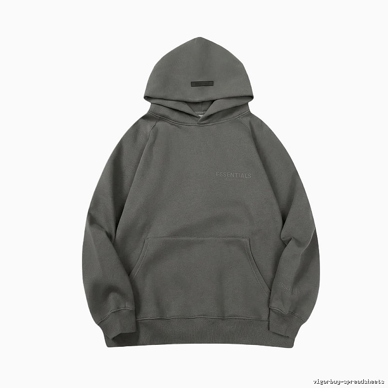 ESSENTIALS minimalist style grey hoodie