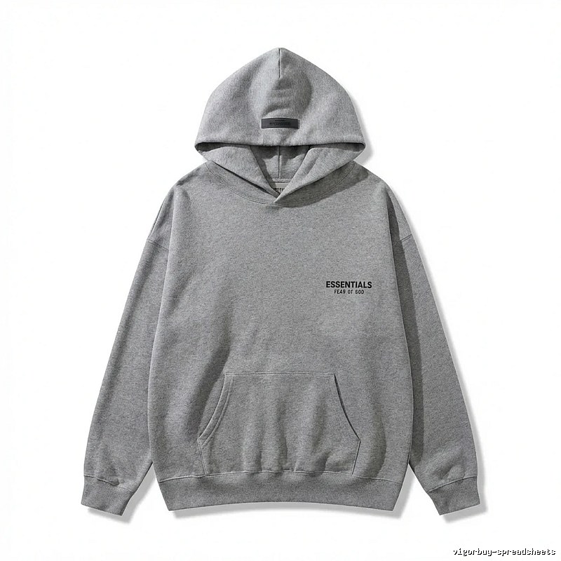 ESSENTIALS minimalist-style grey hoodie