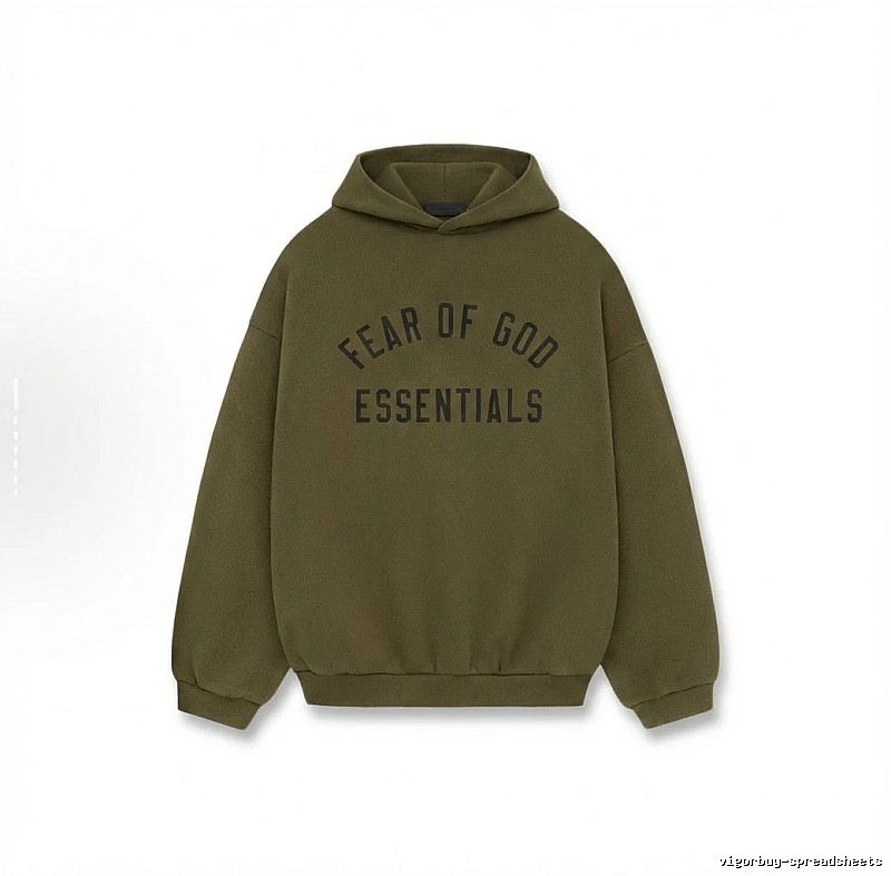 ESSENTIALS minimalist style olive green sweatshirt
