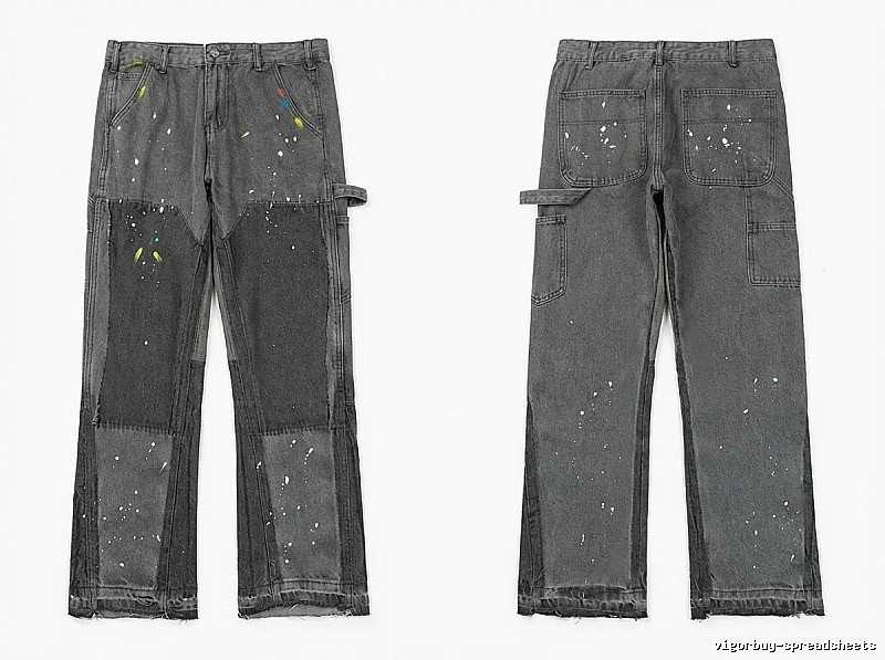 Gallery Dept. Stitched Graffiti Style Grey Pants