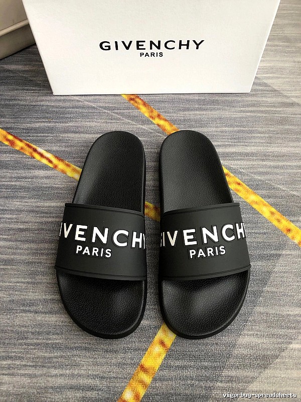 Givenchy Cool Trendy Letter Print Black Slide Sandals
