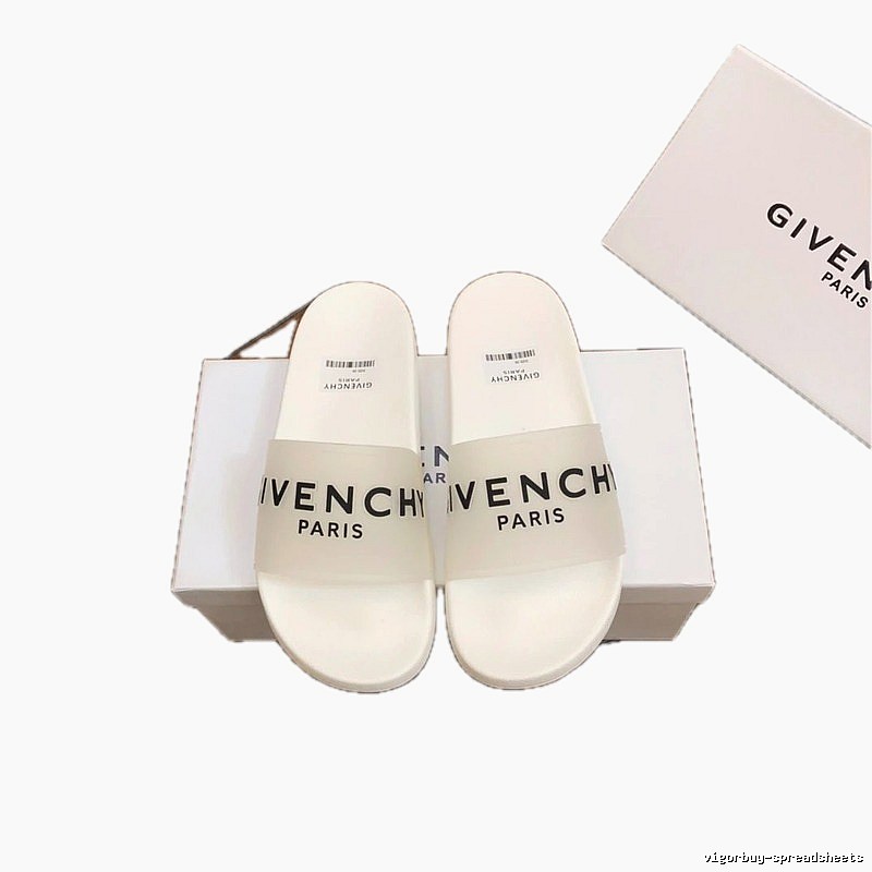 Givenchy Letter-Print Casual Style White Slide Sandals