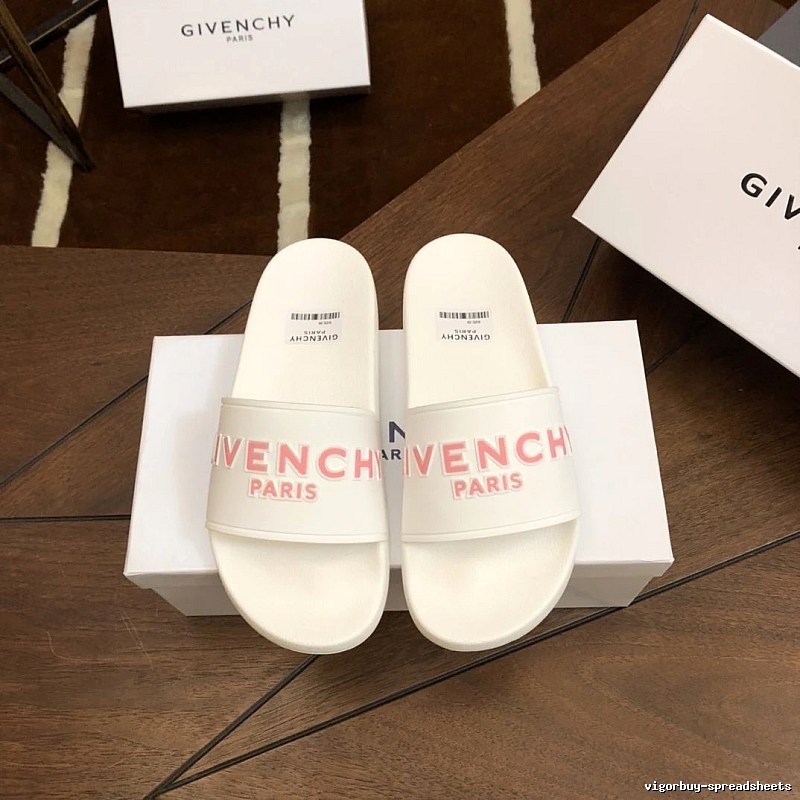 Givenchy Letter Print Casual Style White Slippers