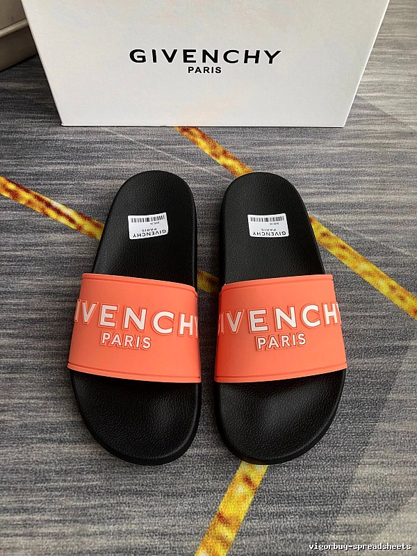 Givenchy PARIS Collection Trendy Orange & Black Slippers
