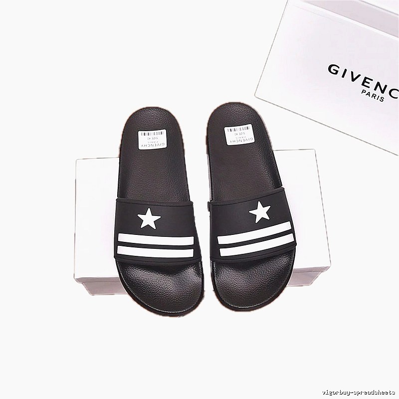 Givenchy Star-Stripe Trendy Style Black Slides