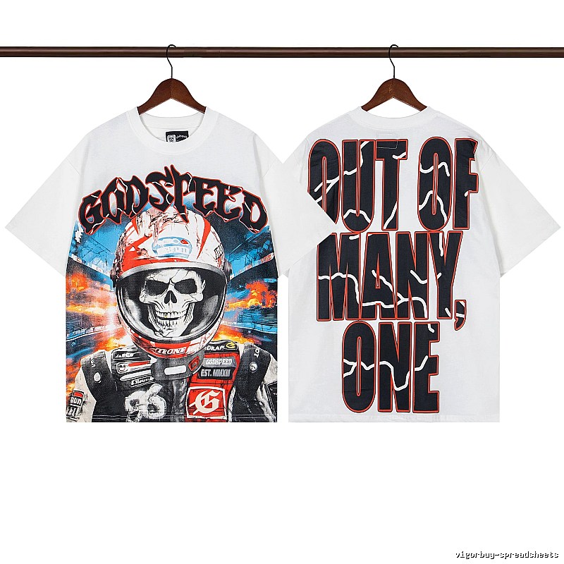 Godspeed Skull Racing Street Style White T-shirt