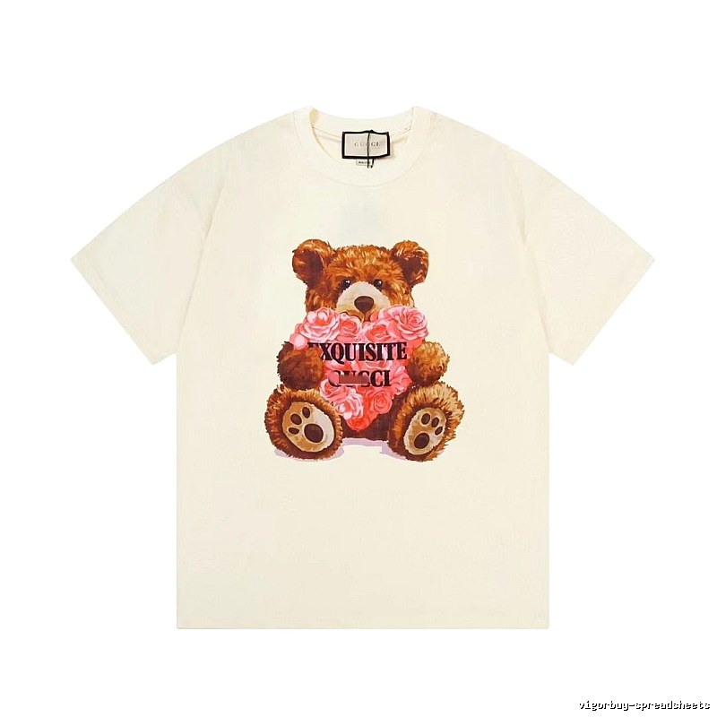 Gucci Teddy Bear Print Casual Off-white T-shirt