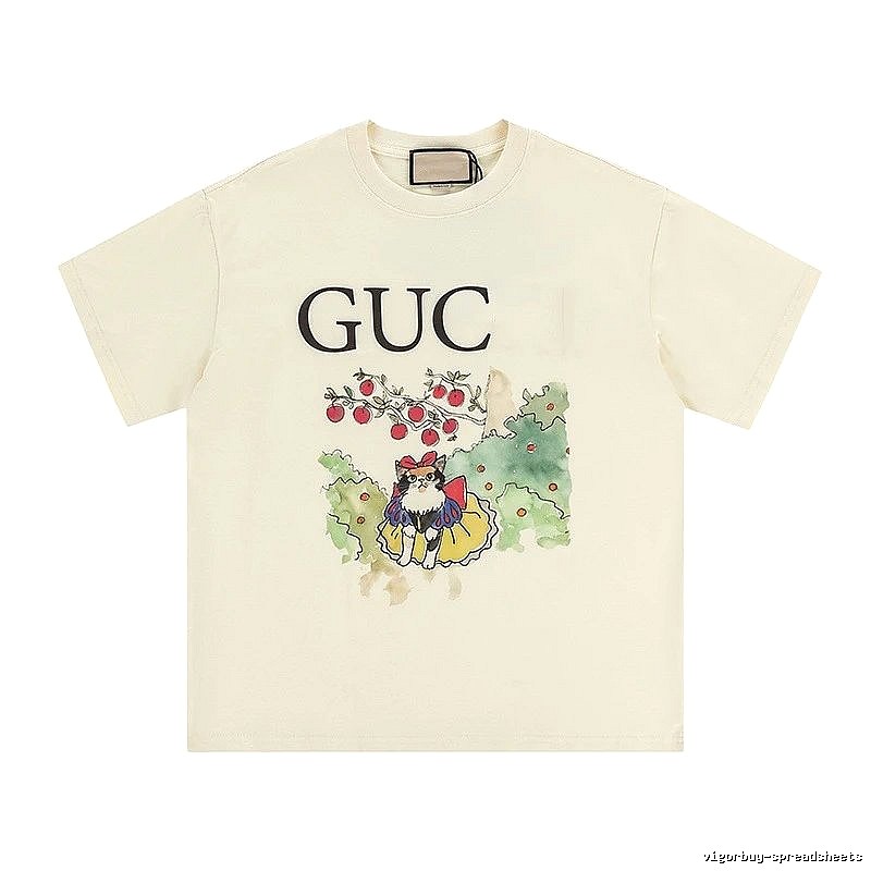 Gucci Vintage-style Cat Print Off-white T-Shirt