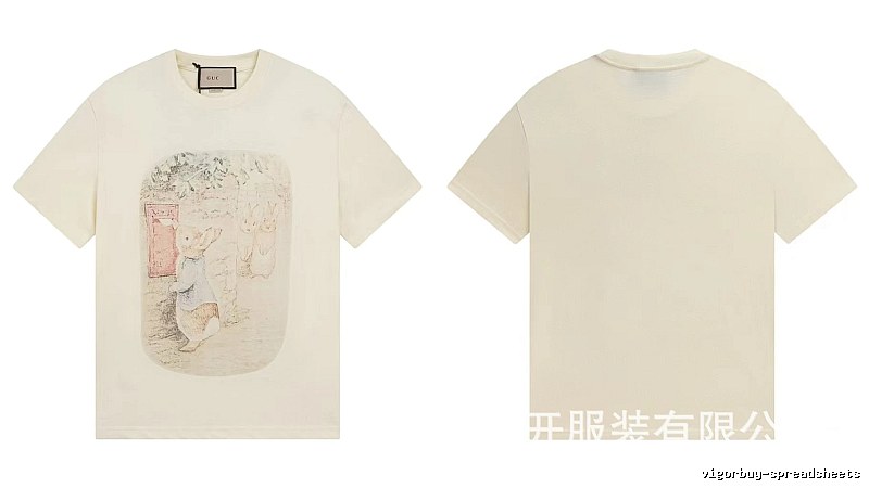 Gucci x Peter Rabbit Co-branded Vintage-style Off-white T-Shirt