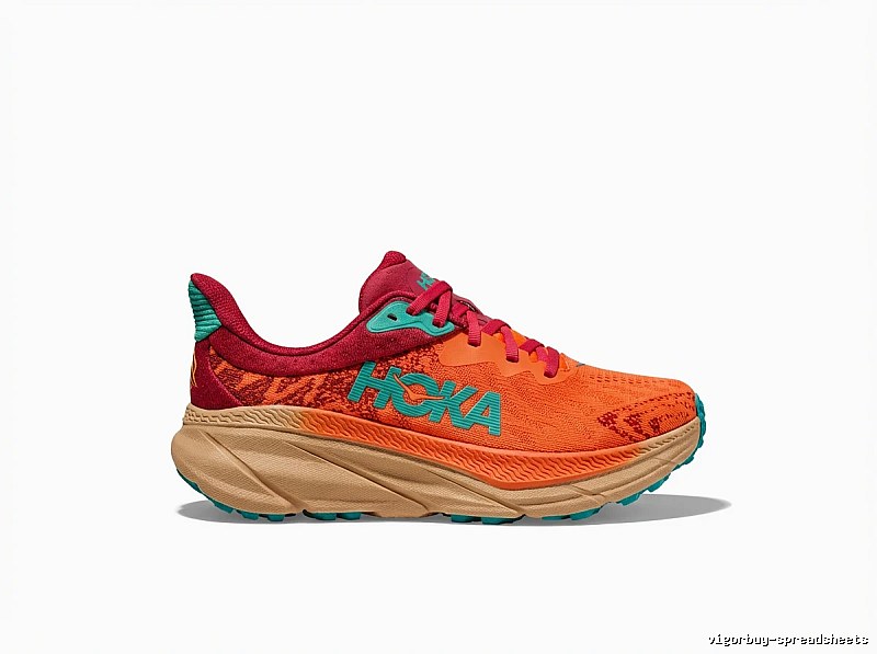 HOKA Trendy Orange-Pink Athletic Shoes