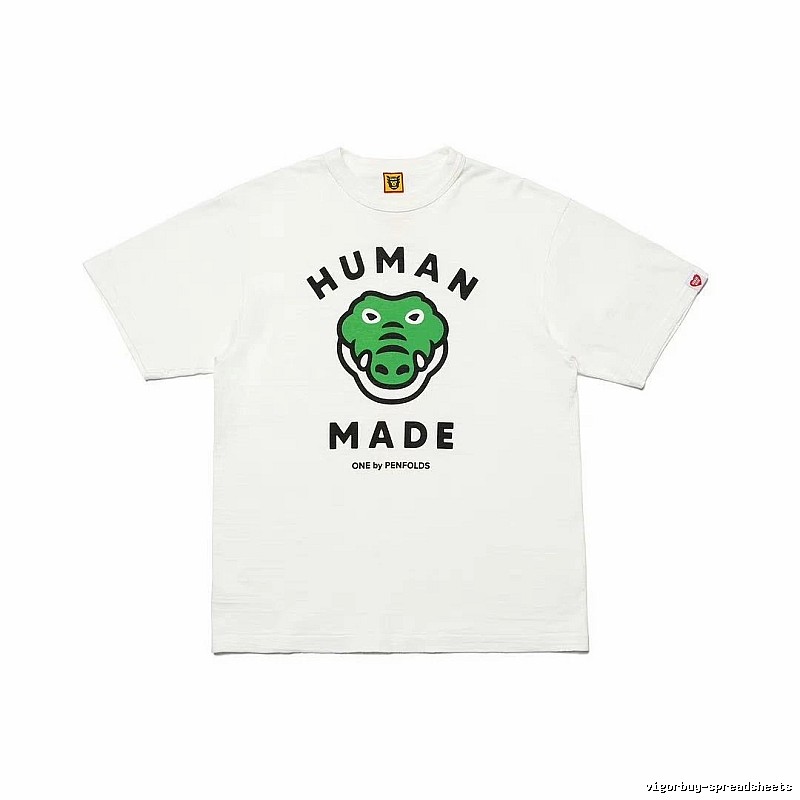 HUMAN MADE Crocodile Print Japanese Streetwear White T-Shirt