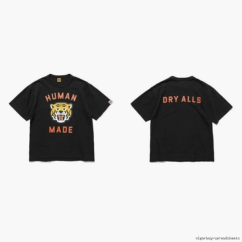 Human Made Premium Style Heart logo T-shirt Black Green Human for Resort Outfits