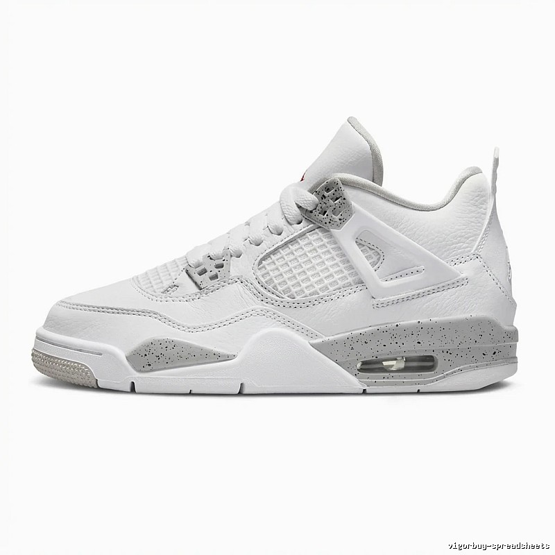 Jordan 4 Gray and White Trendy and Cool Athletic Shoes