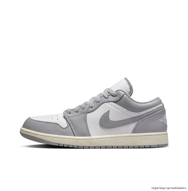 Jordan AJ1 casual style gray and white shoes