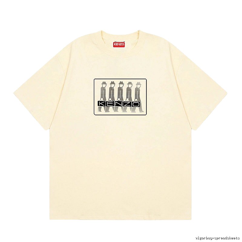 KENZO Character Print Casual Style Beige T-shirt