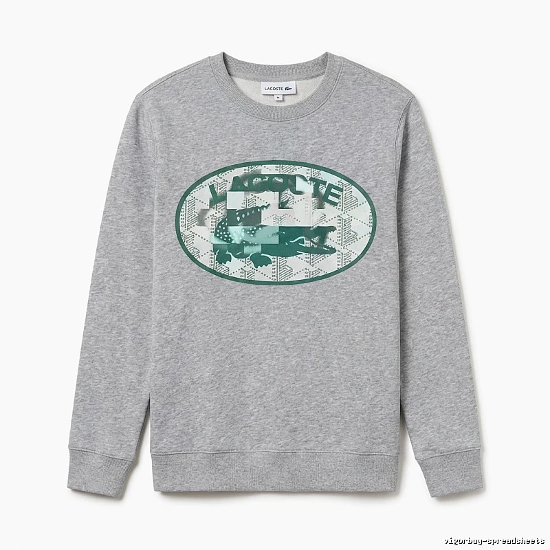 Lacoste retro-style grey sweatshirt