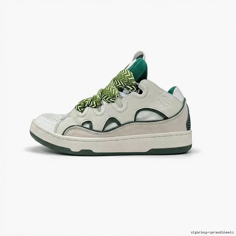 LANVIN retro-style gray and white sports shoes