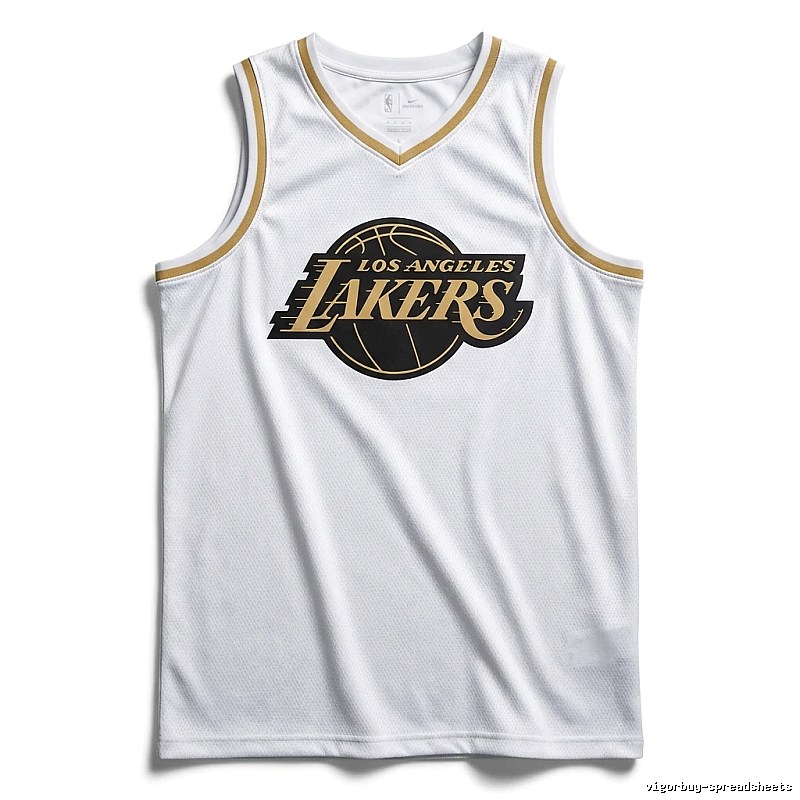 LBJ Lakers white basketball uniform
