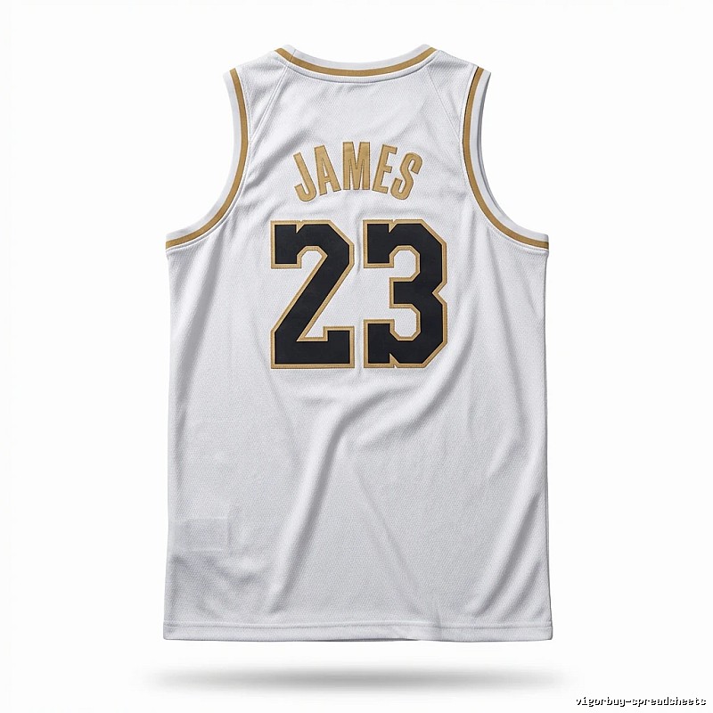 LBJ No. 23 basketball wind white jersey