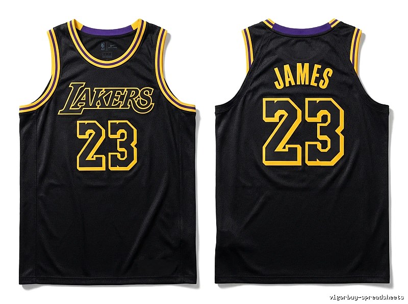 LBJ's No. 23 black jersey of the Lakers.