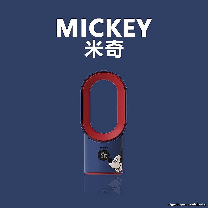 Lotso Desk Cooling Misting Bladeless Fan Mickey Character Misting Bladeless Smart Control Oscillation Digital Display Long Runtime Two Mist Levels