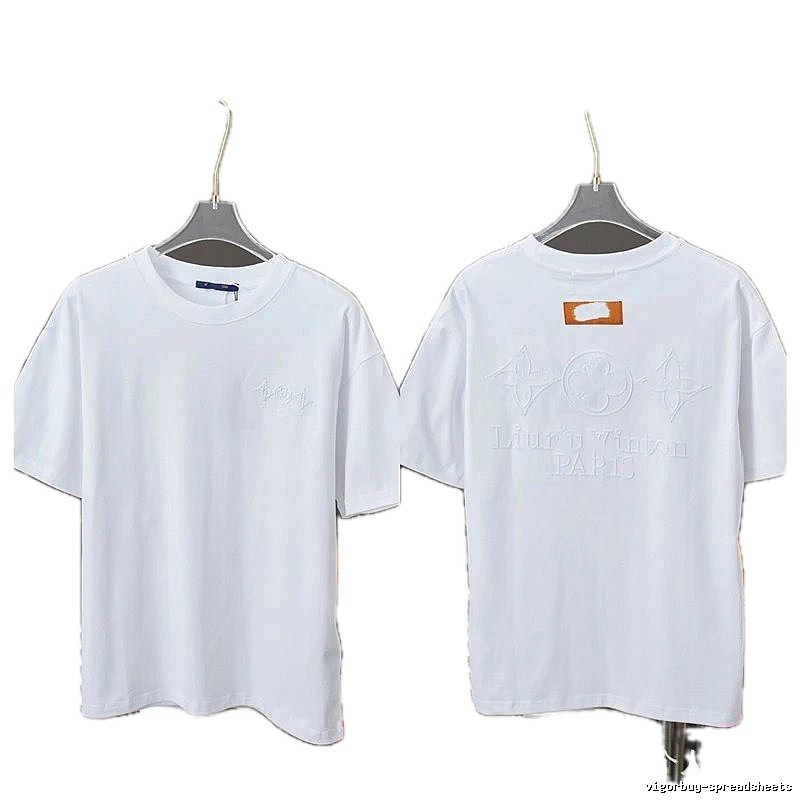 Louis Vuitton Embossed Trendy Style White T-Shirt