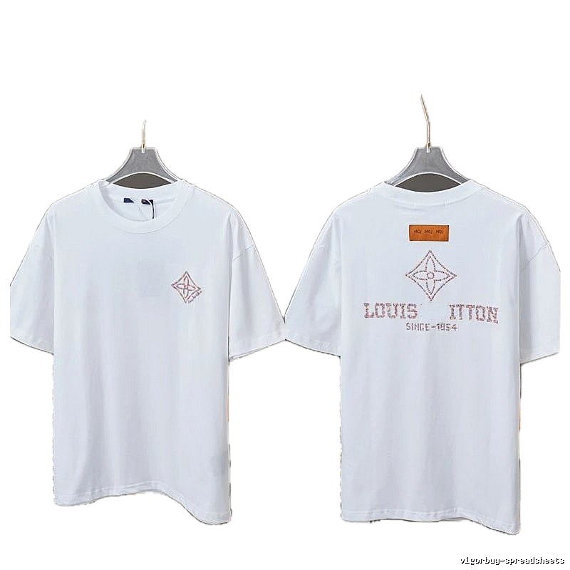Louis Vuitton Monogram Embroidered Casual White T-Shirt