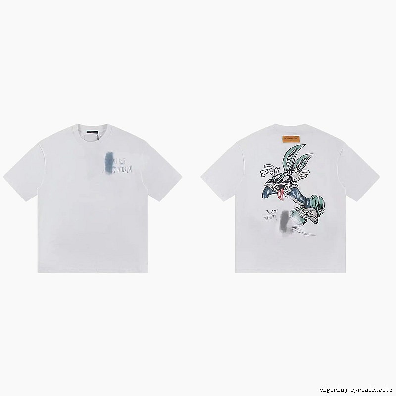 Louis Vuitton Trendy & Cool Cartoon Graffiti White T-Shirt