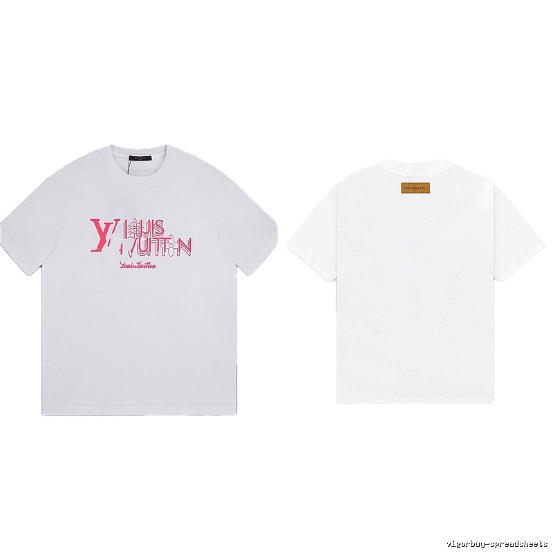 Louis Vuitton Trendy Misaligned Print White T-shirt