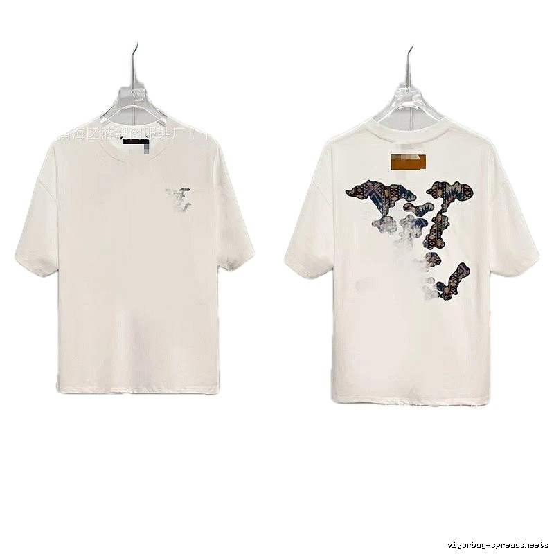 Louis Vuitton Vintage-style Jacquard White Short-sleeved T-shirt