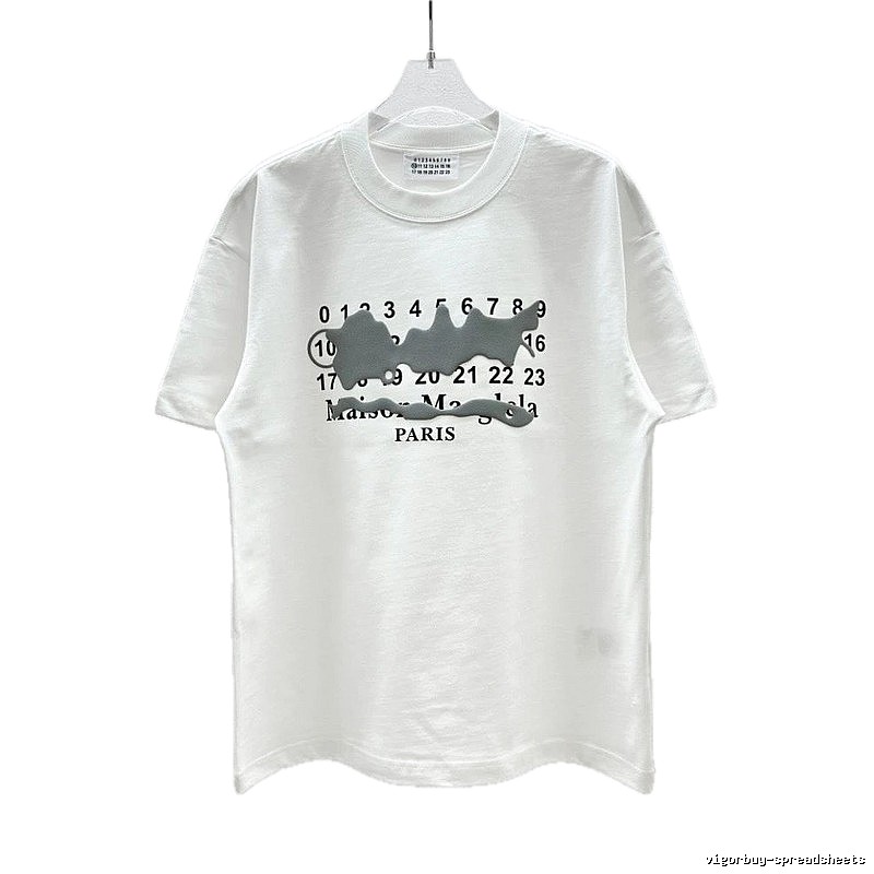 Maison Margiela Digital Graffiti Street Style White T-Shirt