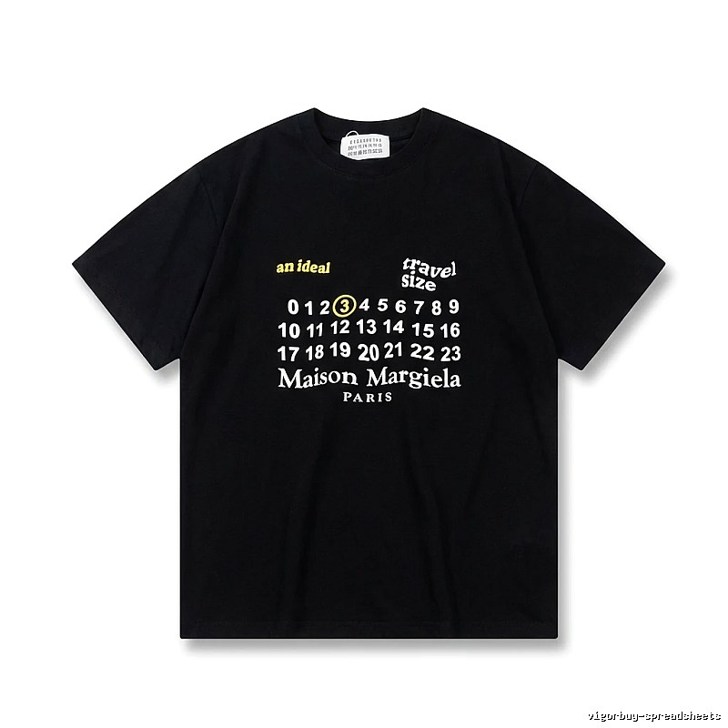 Maison Margiela digital print style black T-shirt