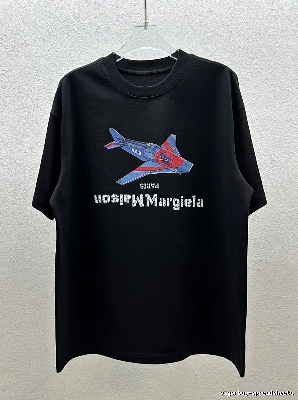 Maison Margiela MM6 Trendy & Cool Black Printed Short-sleeve T-shirt