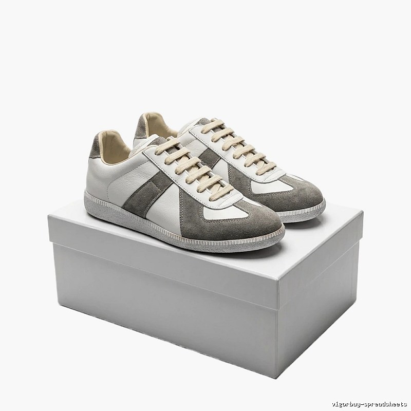 Maison Margiela retro-style gray and white sneakers