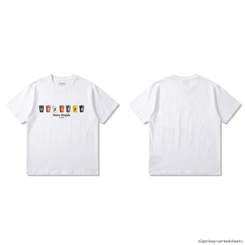 Maison Margiela short-sleeved white T-shirt with digital printing