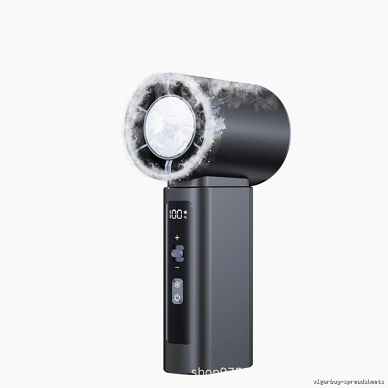 Misting Comfort Handheld Semiconductor Cooling Fan Gray Ice-compress Cooling