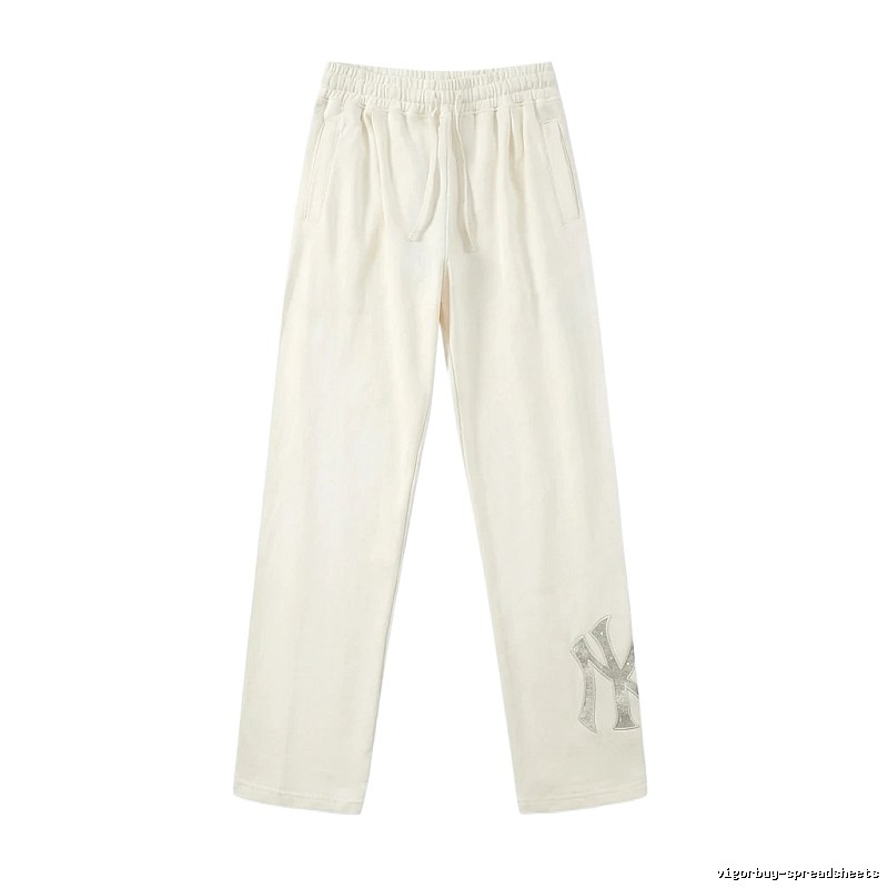 MLB casual style white long trousers